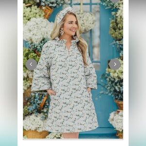 BRIANNA CANNON Caftan Blue Skies Camellia Dress Size:L/XL